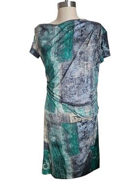 PIAZZA SEMPIONE Abstract Print Draped Short Sleeve Sheath Dress | SZ IT42 / US 6